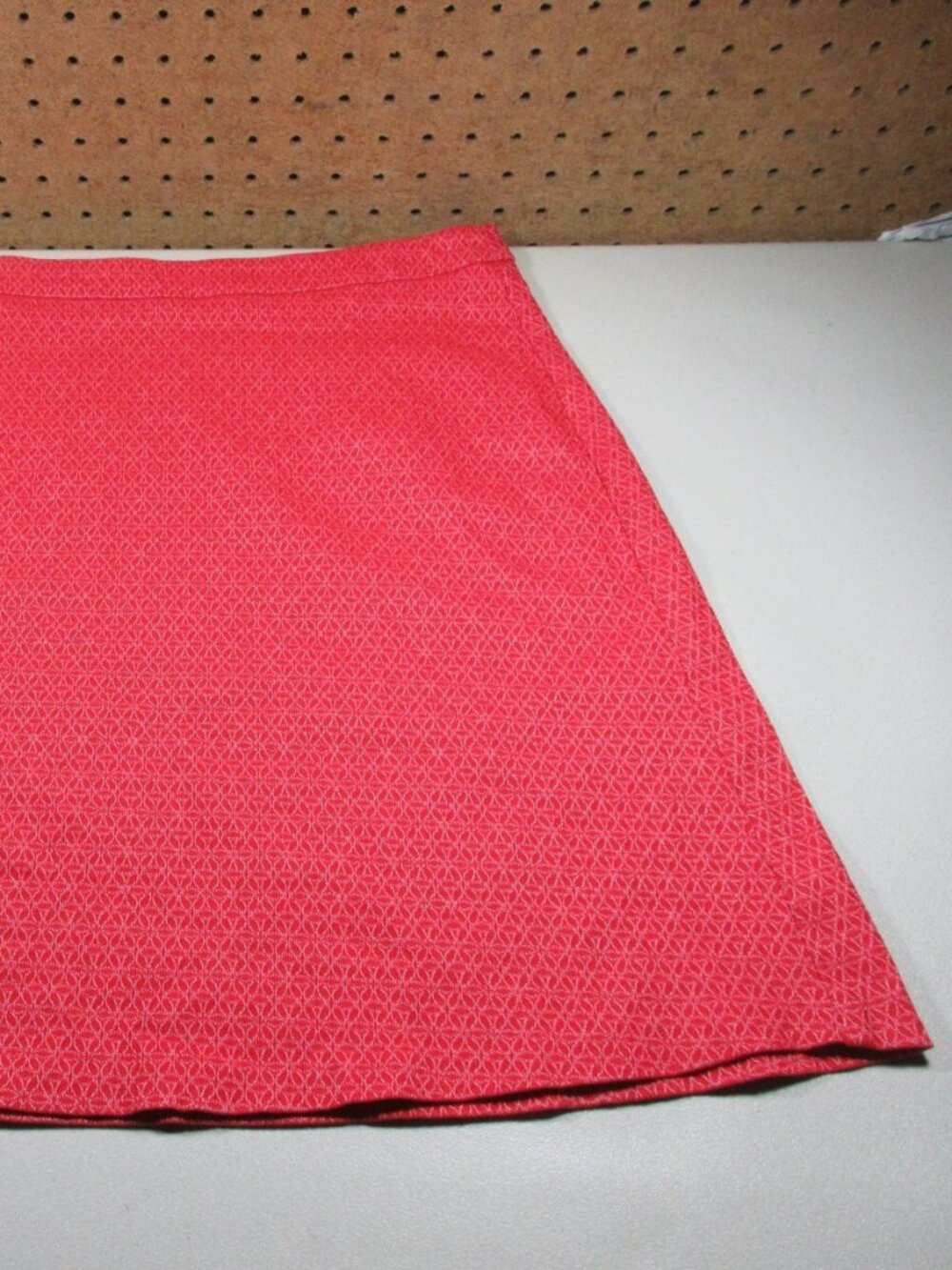 Margaret M womens red floral stretch A-line knee length skirt XL EUC